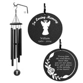 Engraved memorial wind chime for remembrance and tribute